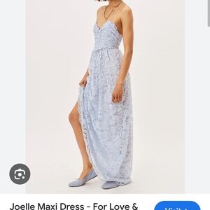 For Love And Lemons Blue Maxi Dress with Sweetheart Neckline